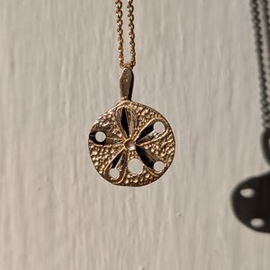14k Yellow Gold Sand Dollar Charm Pendant